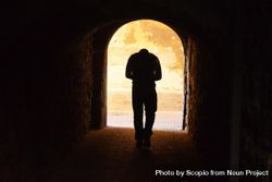 Silhouette of man standing at the doorway l 42z9x4