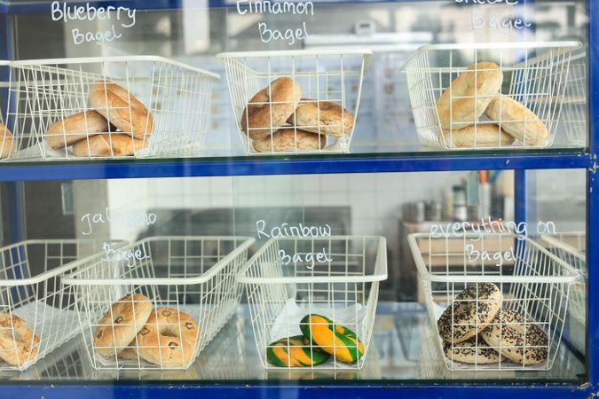 Various Bagel on Local Bagel Shop