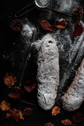 Stollen with powdered sugar