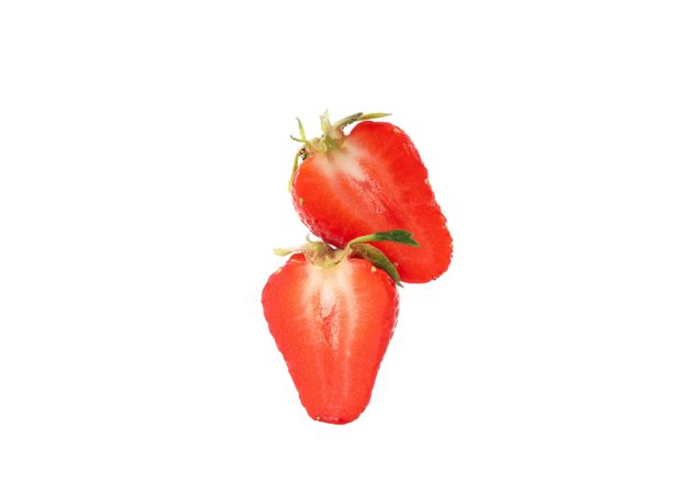 Tasty red strawberry isolated on plain background. Summer berry
