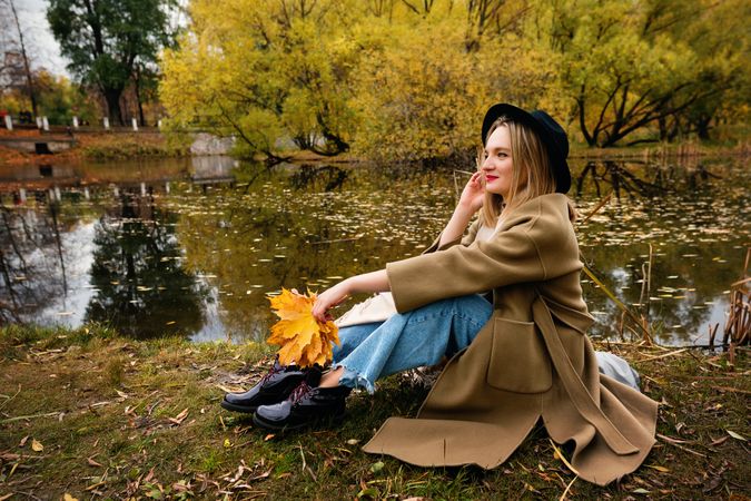 Woman during autumn season