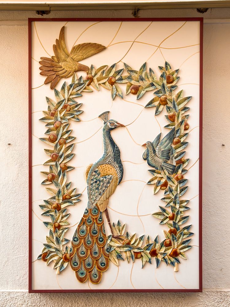 Peacock Mural of Rue Basse, Monaco