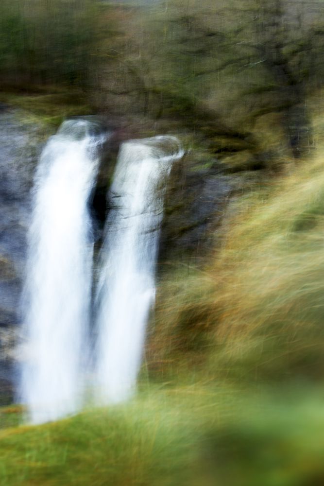 Autumn tree and waterfall