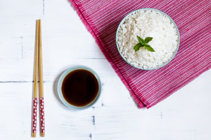 Asian meal and chopsticks