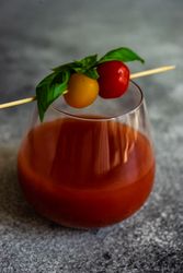 Glass of fresh tomato juice