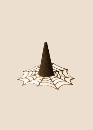 Spiderweb in dark ice cream cone in halloween concept