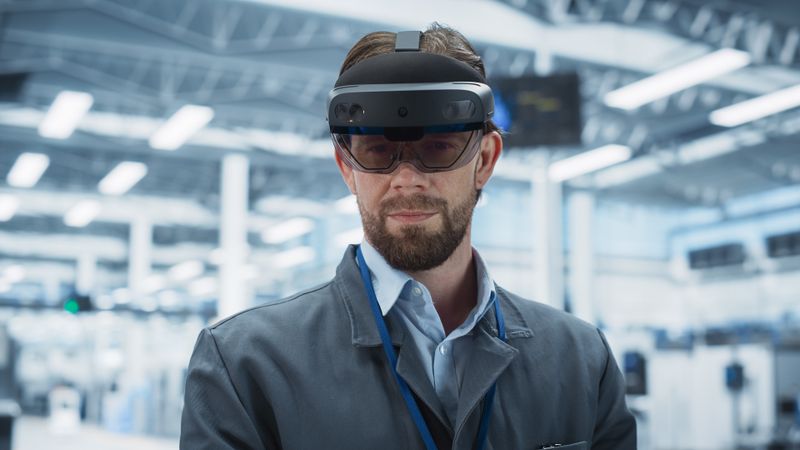 Scientist working in lab wearing glasses