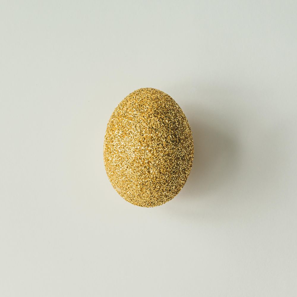 Golden glitter Easter egg
