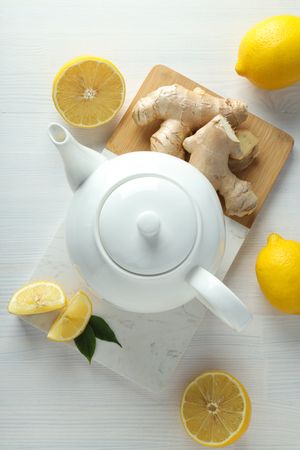 Cold treatment, healthcare concept - tea with ginger