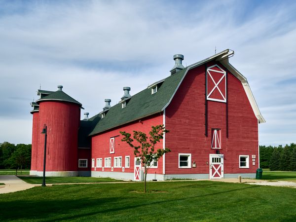 The massive Red Barn, once the dairy barn, South Bend, Indiana