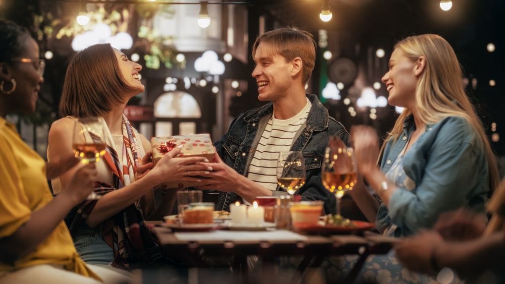 Friends Having a Night Party on a Terrace