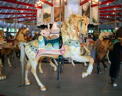 Hand-carved animals at the Looff Carousel in Pawtucket, Rhode Island O48zv0