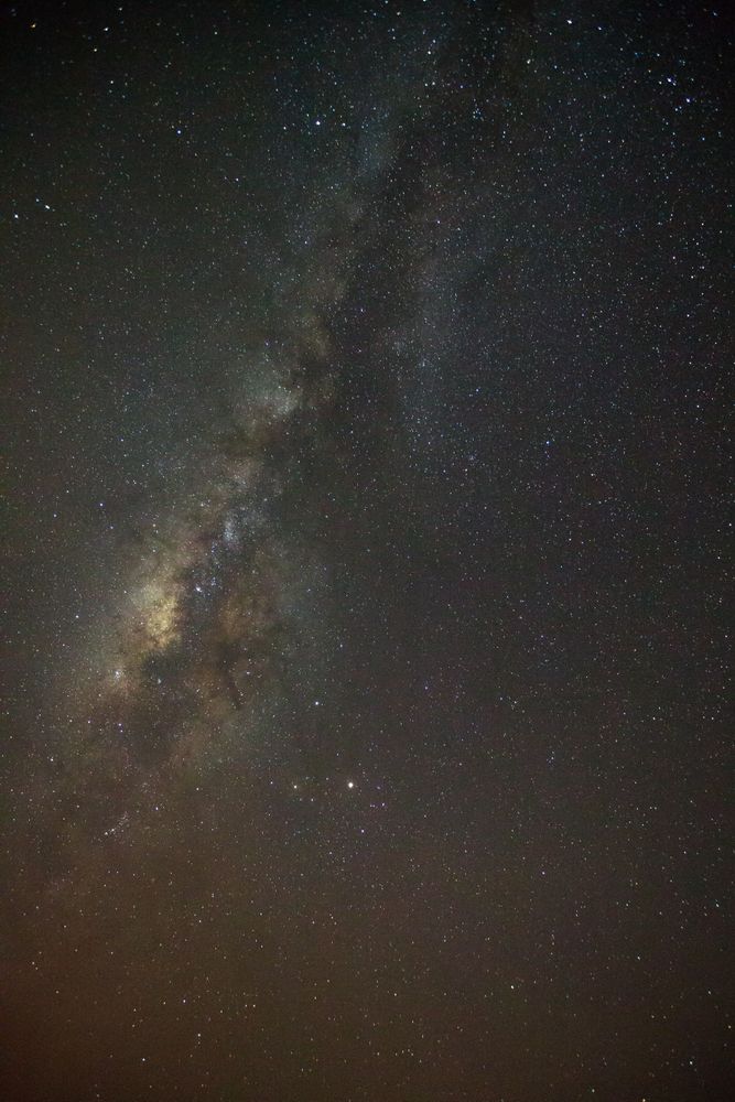 milky way galaxy and space dust in the universe, Long exposure photograph, with grain.