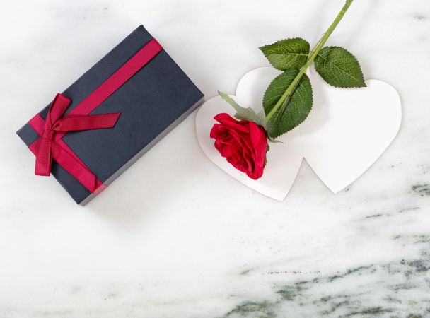 Gifts of care for the holiday season on marble stone