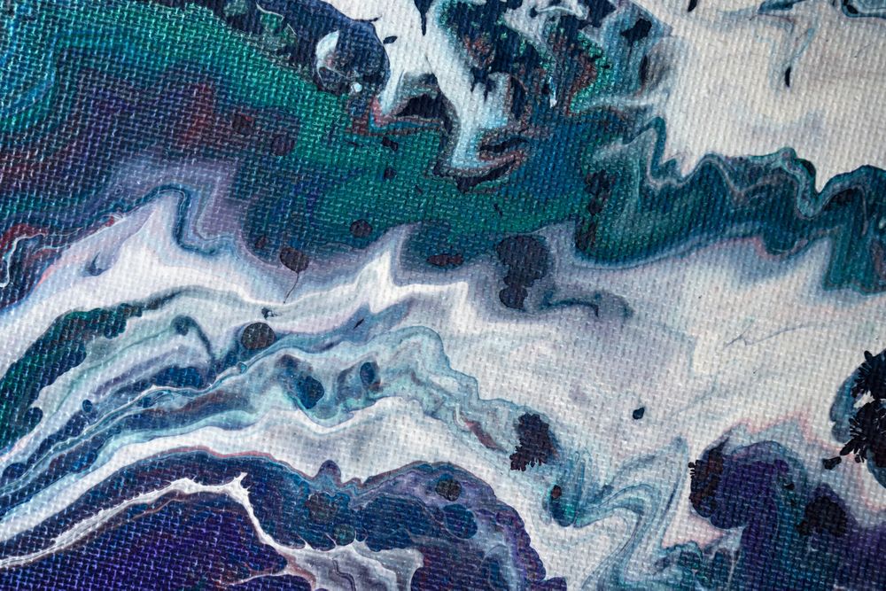 Blue Fluid Art, Abstract Acrylic Background
