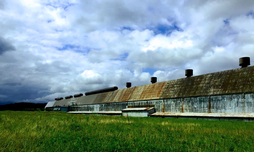 Urban Relic: Abandoned Factory in Pittsburgh under Cloudy Skies