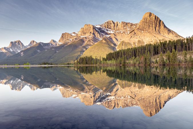 Mountain Reflections at Canmore Reservoir