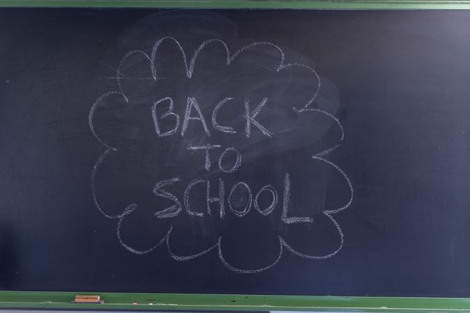 "Back to School" written on chalkboard