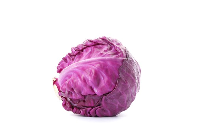 Nutritious red cabbage isolated on plain background