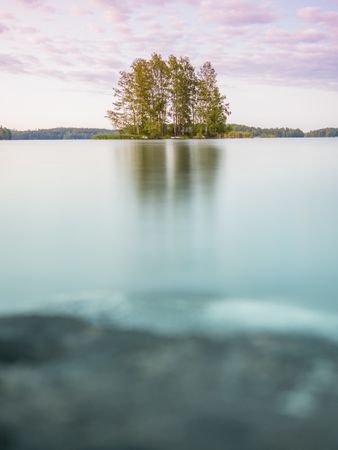 Landscape with lake and island in Finland