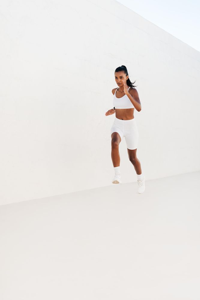 Young athlete jogging outdoors