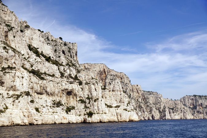 Beautiful limestone rocks on seashore