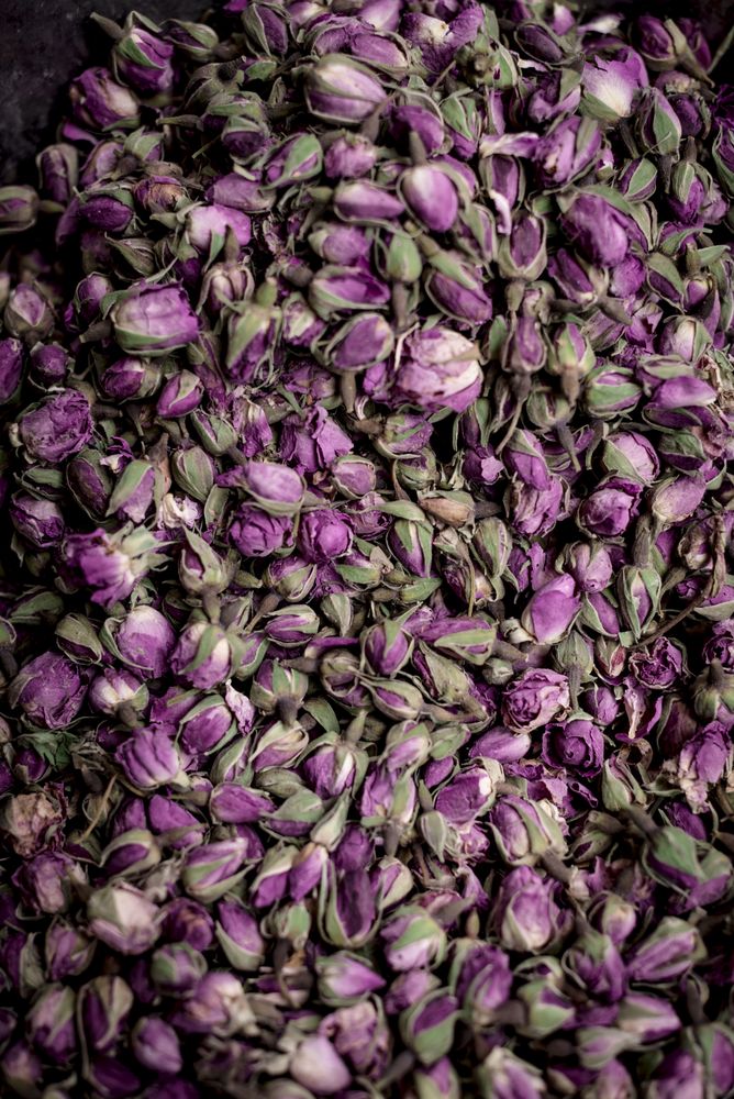 Heap of dried rose buds
