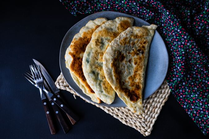 Azerbaijan flat bread with herbs