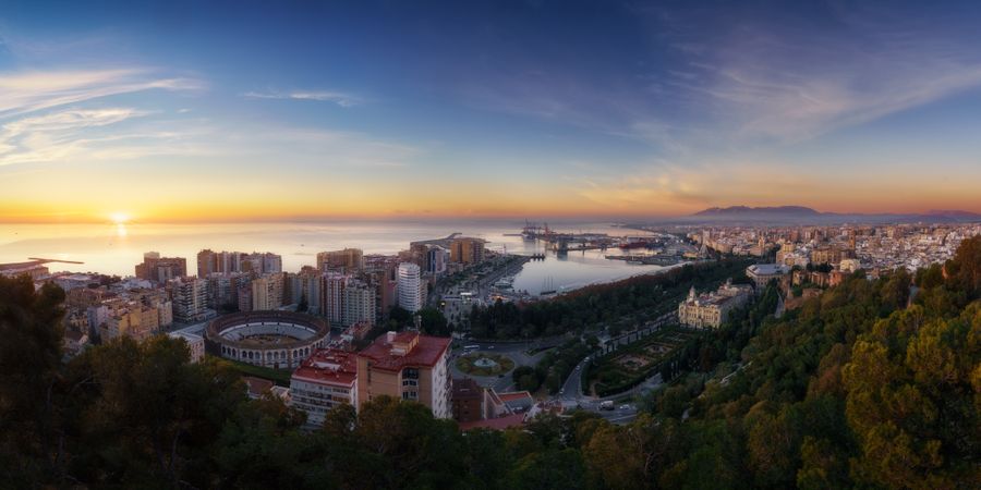 Aerial view of modern developed city
