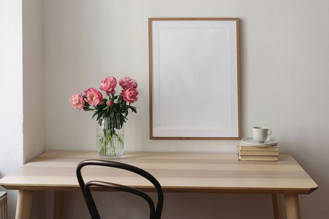 Blank vertical picture frame mockup