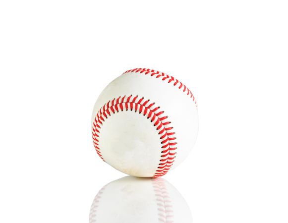 Single baseball isolated on plain background