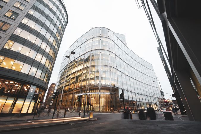 Modern building with glass facade