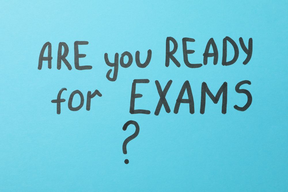 “Are you ready for exams” written on blue background
