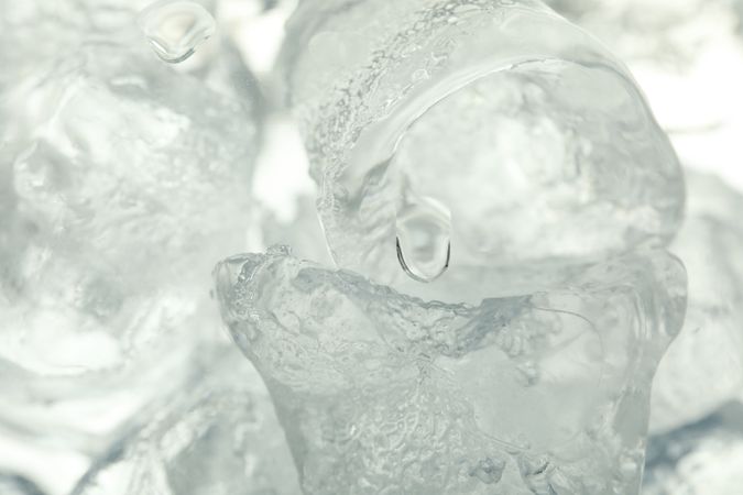 Top view of ice cubes, close up