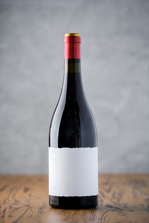 Bottle of wine on table