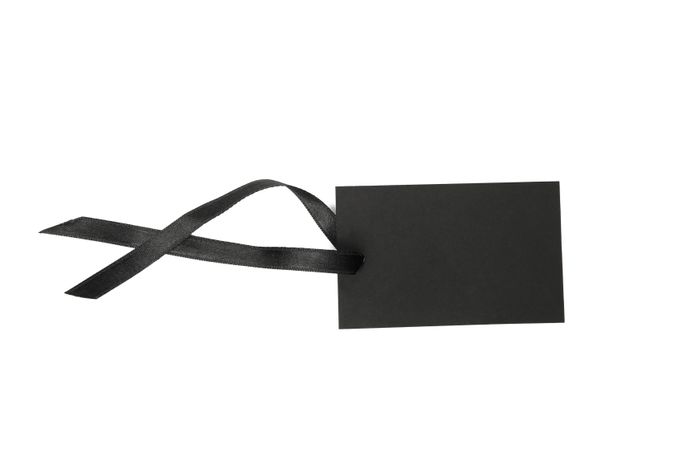 dark tag isolated on light background