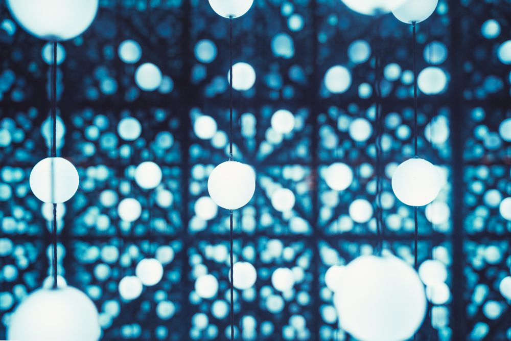 Garlands with blue lights