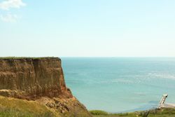 Beautiful slopes by the sea. Amazing sunny holidays