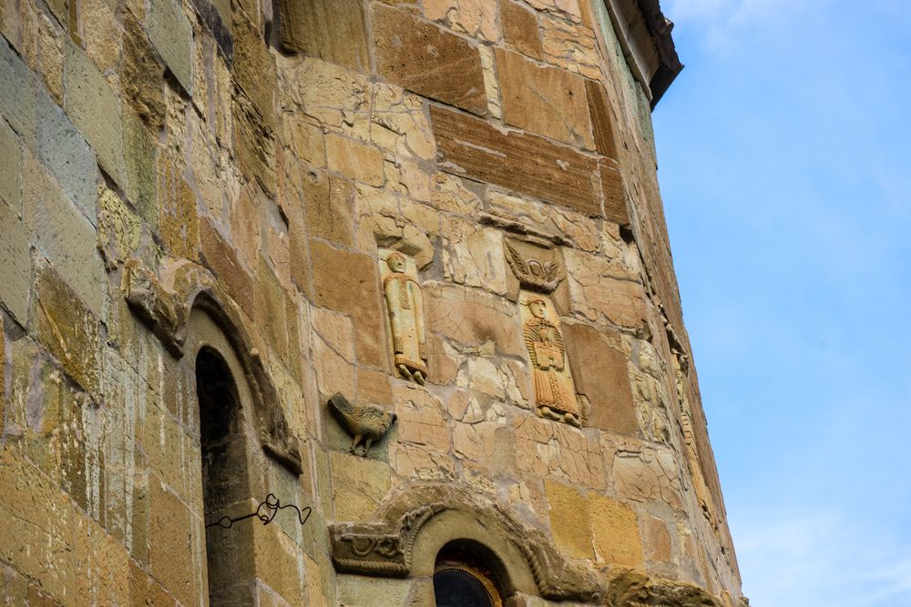 Famous Ateni Sioni cathedral with medieval facade decoration close to Gori in Shila Kartli region, Georgia