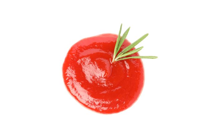 Tasty tomato sauce isolated on neutral background