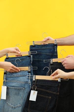 Concept of jeans, casual clothes concept, jeans as daily wear