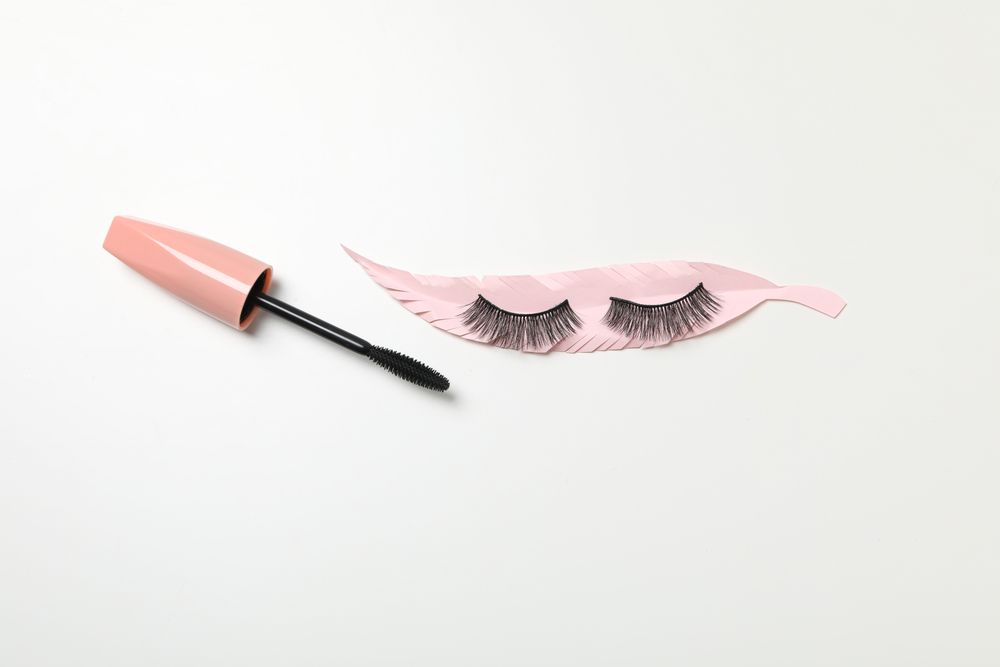 False eyelashes, concept of different makeup accessories