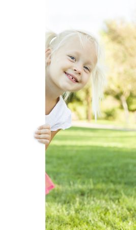 Cute Little Girl Holding White Board with Room For Text