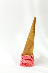 Dropped melting ice cream cone