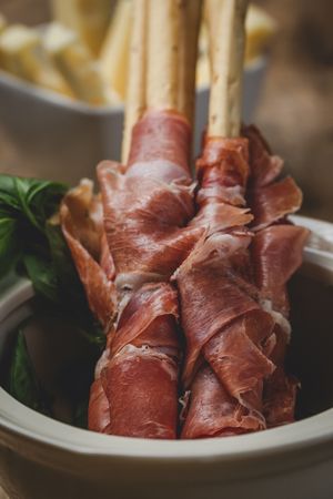 Gressinis with spanish serrano ham