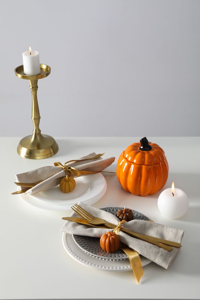 Fall season, autumn time, table setting for fall season