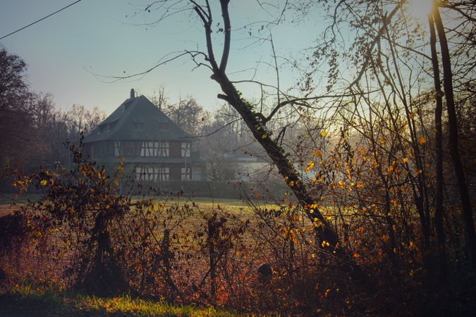 House viewed from a neighboring field