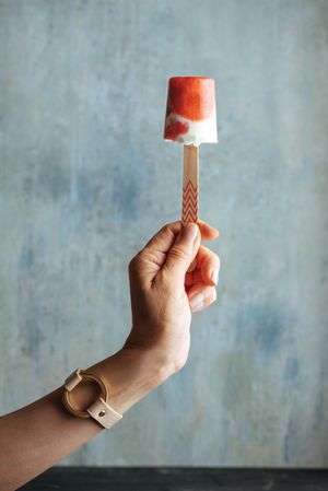 Watermelon and cream popsicle