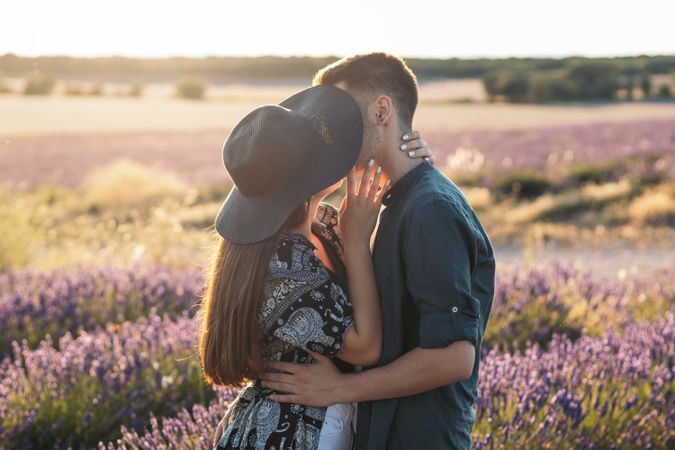 Lovely young couple in the countryside