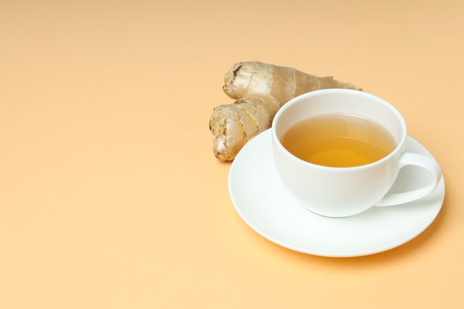 Cold treatment, healthcare concept - tea with ginger